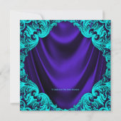 Paarse en Blauwgroen blauwe Baby shower Kaart (Achterkant)