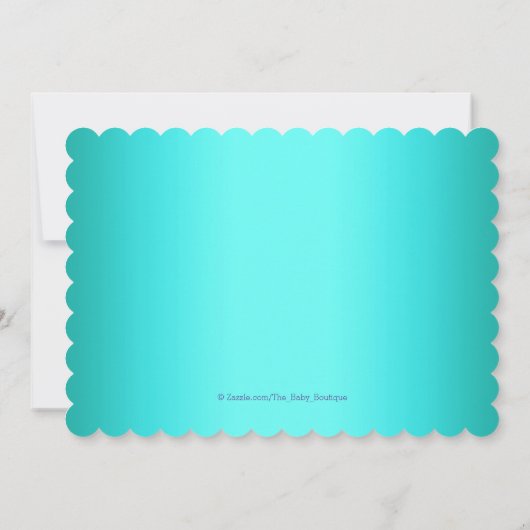 Paarse en Blauwgroen Blauwe Bloemen Baby shower Kaart (Achterkant)