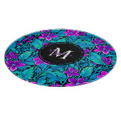 Paarse en Blauwgroen Blauwe Bloemen Gepersonalise Snijplank (Hoek)