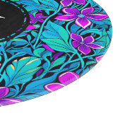 Paarse en Blauwgroen Blauwe Bloemen Gepersonalise Snijplank (Hoek)