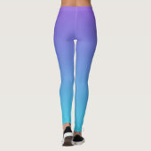 Paarse en Blauwgroen blauwe ombre Leggings (Achterkant)