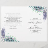 Paarse en blauwgroen bloemen. Weddenprogramma gevo (Voorkant)