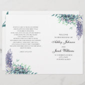 Paarse en blauwgroen bloemen. Weddenprogramma gevo (Voorkant / Achterkant)