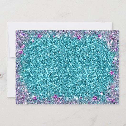 Paarse en Blauwgroen Blonde Zeemeermin Verjaardags Kaart (Achterkant)