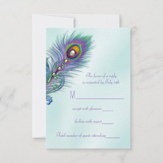 Paarse en Blauwgroen Blue Peacock RSVP (Achterkant)