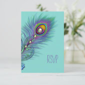 Paarse en Blauwgroen Blue Peacock RSVP (Staand voorkant)