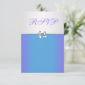 Paarse en Blauwgroen Blue Quinceanera RSVP (Staand voorkant)