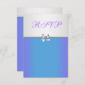 Paarse en Blauwgroen Blue Quinceanera RSVP (Voorkant / Achterkant)