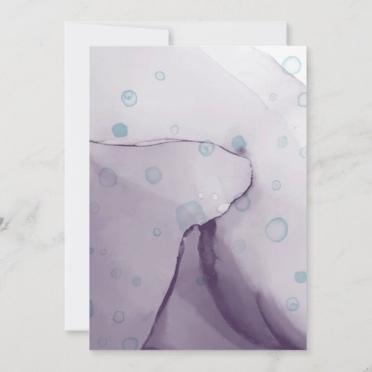 Paarse en Blauwgroen botanische Floral Wedding Kaart (Achterkant)