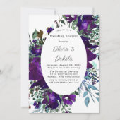 Paarse en Blauwgroen botanische uithuwingshower Kaart (Voorkant)