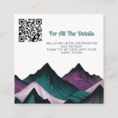Paarse en Blauwgroen bruiloft in de bergen Informatiekaartje (Voorkant)