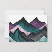 Paarse en Blauwgroen bruiloft in de bergen RSVP Kaartje (Achterkant)