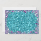 Paarse en Blauwgroen Brunette Mermaid verjaardagsf Kaart (Achterkant)