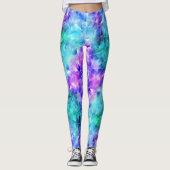 Paarse en Blauwgroen Crystal-Leggings -  Leggings (Voorkant)