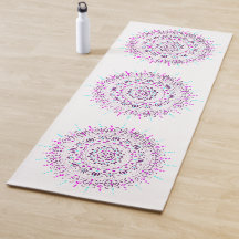 Paarse en Blauwgroen Dot Mandala Yoga Mat