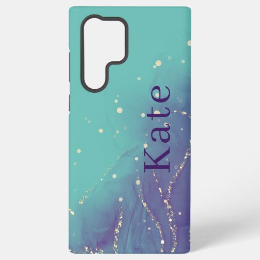 Paarse en Blauwgroen Glam Chic Samsung Galaxy Hoesje (Achterkant)