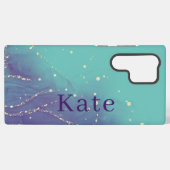 Paarse en Blauwgroen Glam Chic Samsung Galaxy Hoesje (Achterkant horizontaal)