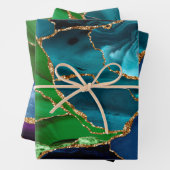 Paarse en Blauwgroen glitter Peacock Agate Inpakpapier Vel (In situ)