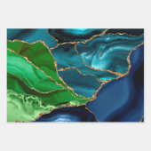 Paarse en Blauwgroen glitter Peacock Agate Inpakpapier Vel (Voorkant)