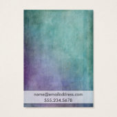 Paarse en Blauwgroen Grunge Earring Holder Display Visitekaartjes (Achterkant)