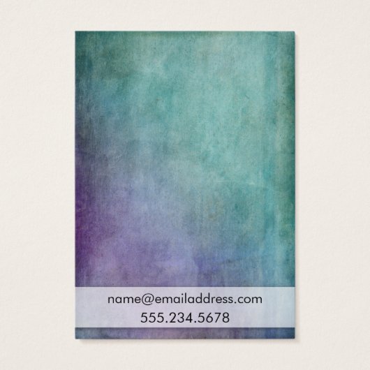 Paarse en Blauwgroen Grunge Earring Holder Display Visitekaartjes (Achterkant)