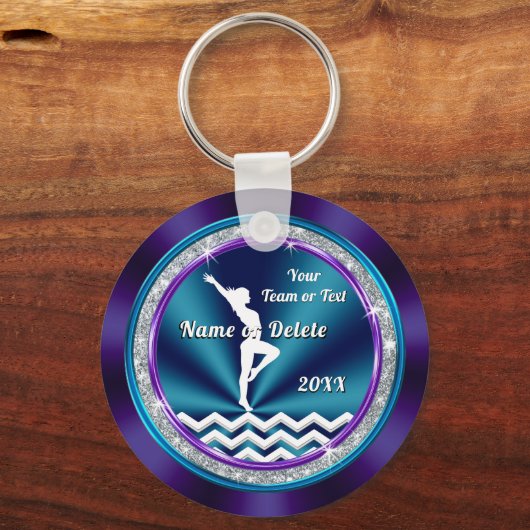 Paarse en Blauwgroen Gymnastische Gift Ideeën voor Sleutelhanger (Voorkant)