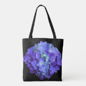 Paarse en blauwgroen hydrangea grootmoeder tote bag (Achterkant)