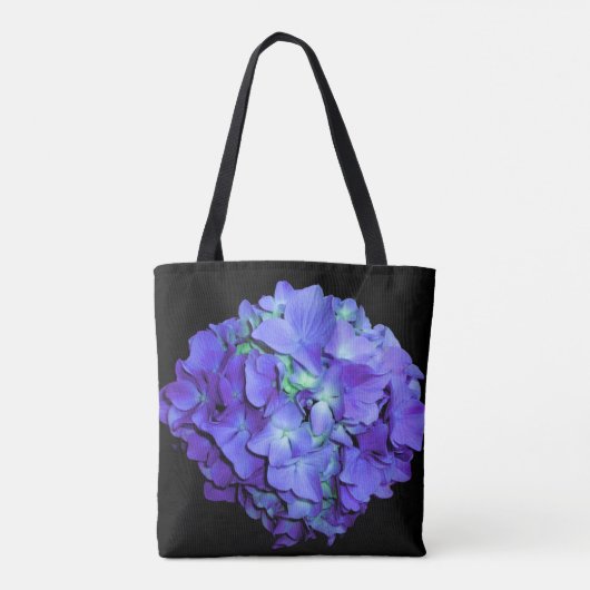 Paarse en blauwgroen hydrangea grootmoeder tote bag (Achterkant)