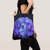 Paarse en blauwgroen hydrangea grootmoeder tote bag (Dichtbij)