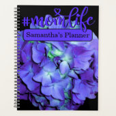 Paarse en blauwgroen hydrangea, #momlife planner (Voorkant)