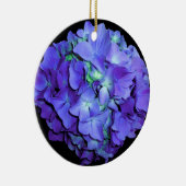 Paarse en blauwgroen hydrangea, paarse blauwe bloe keramisch ornament (Rechts)
