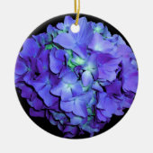 Paarse en blauwgroen hydrangea, paarse blauwe bloe keramisch ornament (Voorkant)