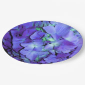 Paarse en blauwgroen hydrangea, paarse blauwe bloe papieren bordje (Gekanteld)