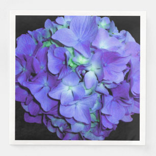 Paarse en blauwgroen hydrangea, paarse blauwe bloe servet