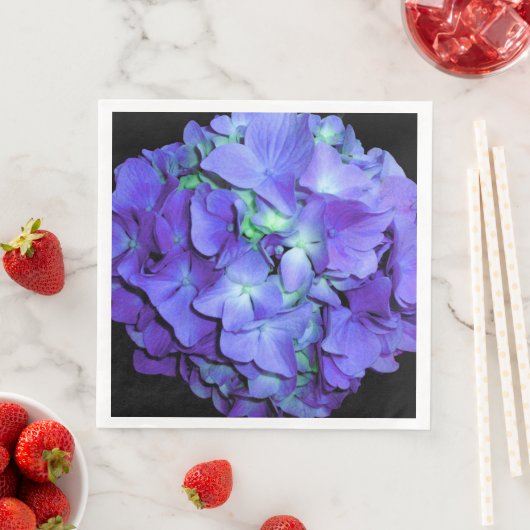 Paarse en blauwgroen hydrangea, paarse blauwe bloe servet (Insitu)