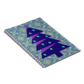 Paarse en Blauwgroen kerstboom  stijl Notitieboek (Rechterzijde)