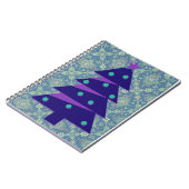 Paarse en Blauwgroen kerstboom  stijl Notitieboek (Linkerzijde)
