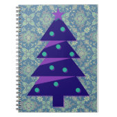 Paarse en Blauwgroen kerstboom stijl Notitieboek (Voorkant)