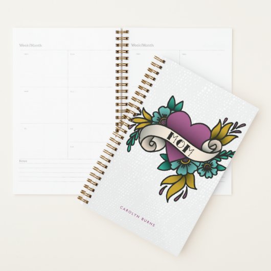 Paarse en Blauwgroen  mam-Tattoo Planner (Display)