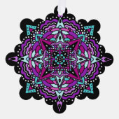 Paarse en Blauwgroen Mandala Kerst Ornament Kaart (Voorkant)