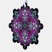 Paarse en Blauwgroen Mandala Kerst Ornament Kaart (Links)