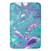 Paarse en blauwgroen marmerende kunstcellen badmat (Voorkant Verticaal)