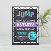 Paarse en Blauwgroen meisjes Jump & Play Trampolin Kaart (Staand voorkant)