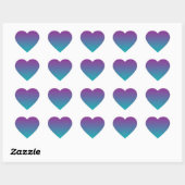 Paarse en Blauwgroen Ombre Hart Sticker (Vel)