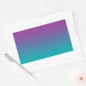 Paarse en Blauwgroen Ombre Rechthoekige Sticker (Envelop)