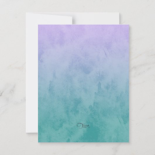 Paarse en Blauwgroen Ombre sparen de Datum Kaart (Achterkant)