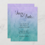 Paarse en Blauwgroen Ombre sparen de Datum Kaart (Voorkant / Achterkant)