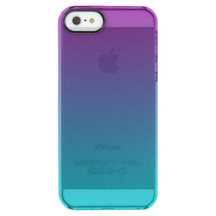 Paarse en Blauwgroen Ombre Doorzichtig iPhone SE/5/5s Hoesje