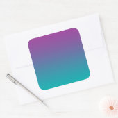 Paarse en Blauwgroen Ombre Vierkante Sticker (Envelop)