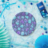 Paarse en Blauwgroen Pareltjes Papieren Bordje (Feest)